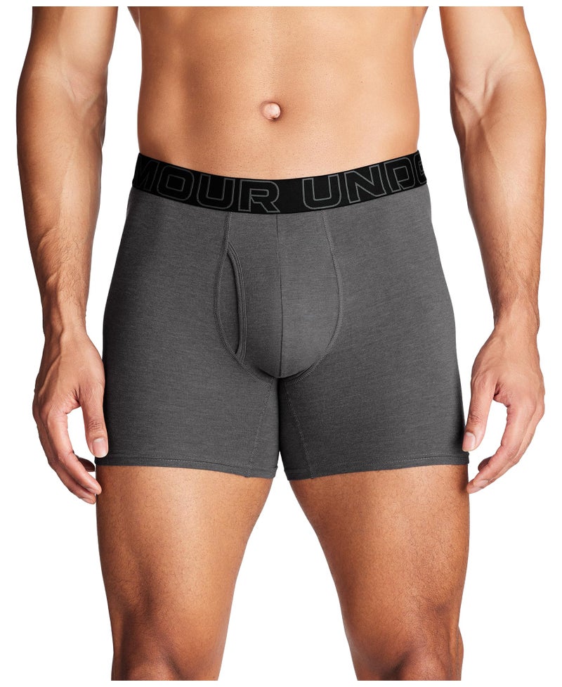 Under Armour Performance Cotton Boxer - Solid 6in 3-Pack, Castlerock Heather - Core, 2XL - Image 5