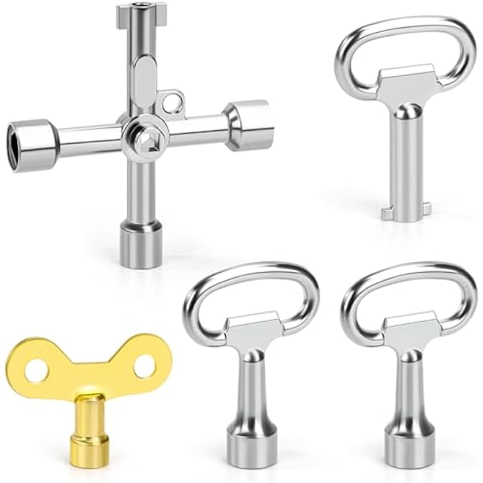 ROUND KEY TRIANGLE KEY SQUARE KEY FOR FAUCET, RADIATOR, WHEELIE BIN, ELECTRIC WATER AND ELECTRICITY METER, PACK OF 9 - Image 1