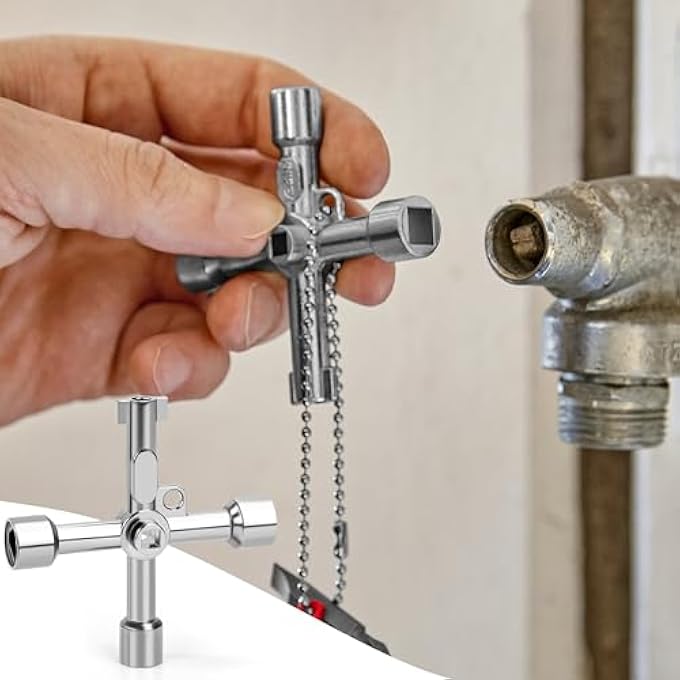 ROUND KEY TRIANGLE KEY SQUARE KEY FOR FAUCET, RADIATOR, WHEELIE BIN, ELECTRIC WATER AND ELECTRICITY METER, PACK OF 9 - Image 3