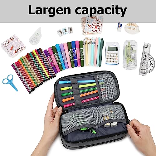 Mountain guest Large Capacity Pencil Case Multi-Slot Pencil Pouch Durable Pencil Box Portable Office Pen Bag with Zipper - Image 2