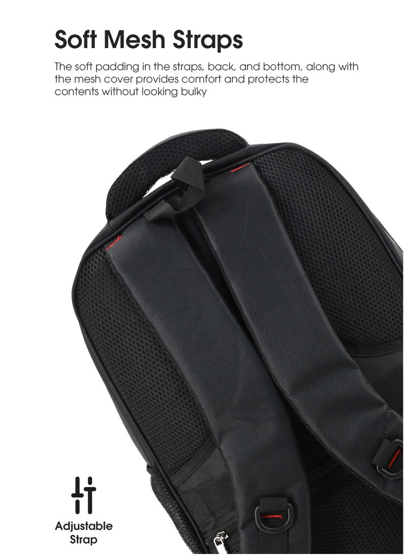 Royal Royal Carry, RC-029 Laptop Backpack - Water-Resistant, Durable Polyester, 18 Inch, Laptop Compartment, Adjustable Strap, Front & Side Pockets, Black  - Image 3