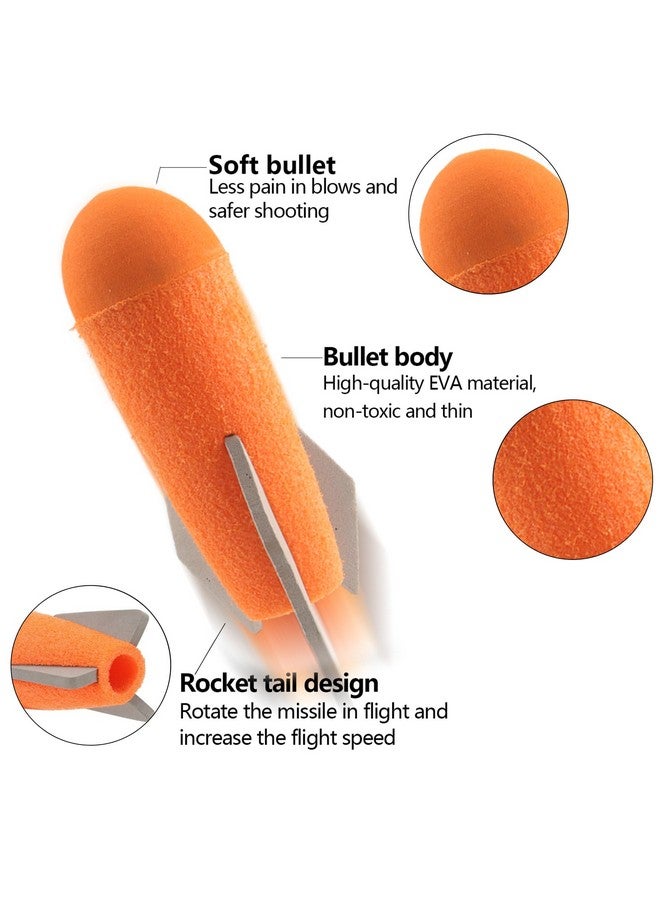 إيكيند عبوة من 10 قطع من عبوات إعادة تعبئة الصواريخ الضخمة الجديدة لقاذفة الصواريخ اللعبة، ذخيرة رغوية متوافقة مع سلسلة Nerf N-Strike Elite (برتقالية) - Image 3