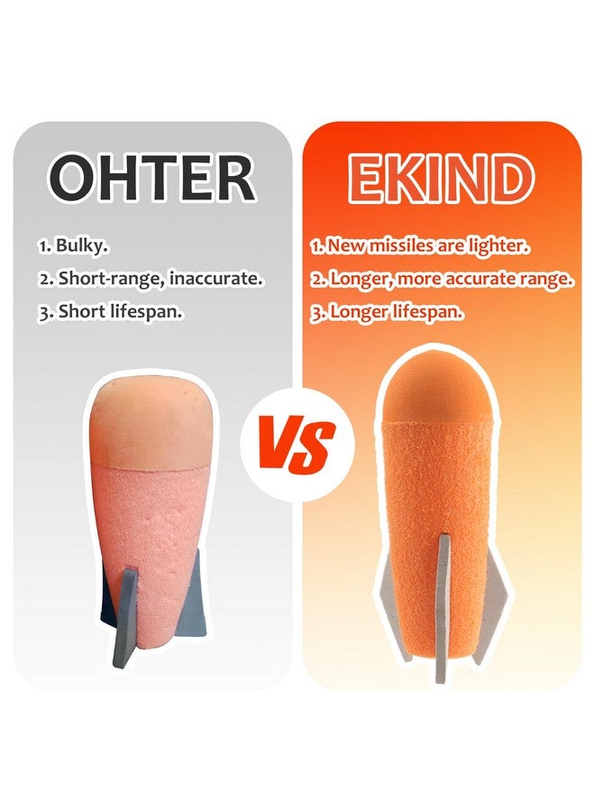 إيكيند عبوة من 10 قطع من عبوات إعادة تعبئة الصواريخ الضخمة الجديدة لقاذفة الصواريخ اللعبة، ذخيرة رغوية متوافقة مع سلسلة Nerf N-Strike Elite (برتقالية) - Image 2