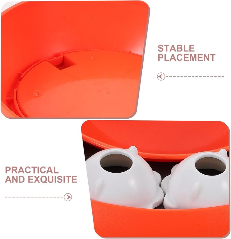 Slow Feeder Cat Bowl Interactive Puzzle for Kittens, Orange Slow Eating Pet Feeder Dish to Promote Natural Foraging and Prevent Overeating - Image 3