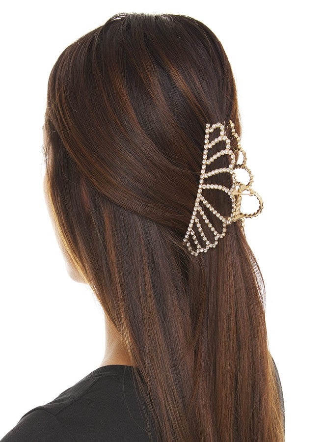 Allure Rhinestone Gold Crown Large Hair Clip - Image 2