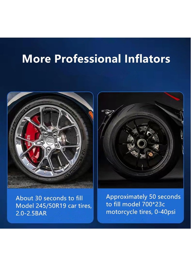 Electric Pump Portable Automatic Air Pump Fast Ball Inflation With Accurate Pressure Gauge and Digital Lcd Display for Cars Basketball Footballs