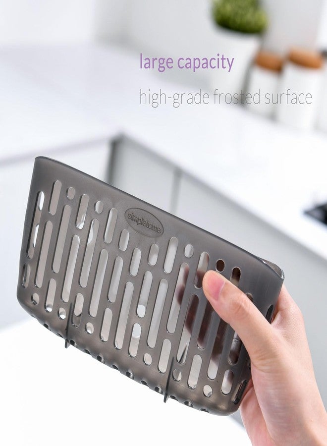 simpletome Sink Caddy Basket, Sinkware Organizer, 3X Strong Suction Cups Or Countertop, Translucent Grey - Image 5