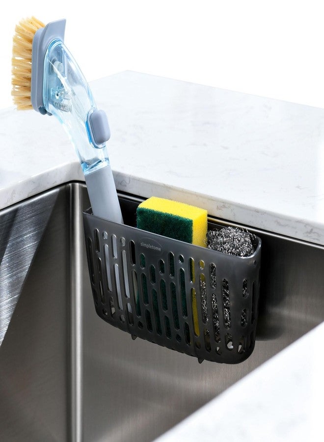 simpletome Sink Caddy Basket, Sinkware Organizer, 3X Strong Suction Cups Or Countertop, Translucent Grey - Image 1