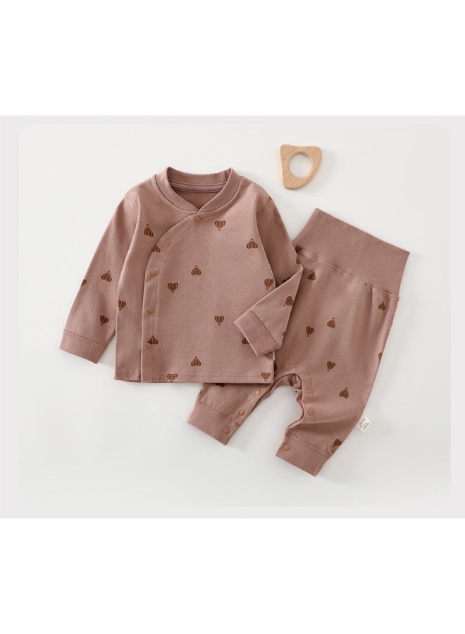 Newborn Baby Set, Loungewear, Cotton Pajamas, Pure Cotton Class A Base Layer, Autumn Clothes, Long-sleeved Brushed Fabric