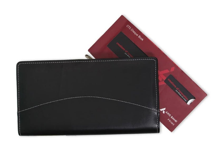 COI Black Combo Set of 5 Expandable Chequebook Holder | Car Document Organizer | Cheque File Folder Best Gift for Employee | Employer | Boss | Secretary - Image 4