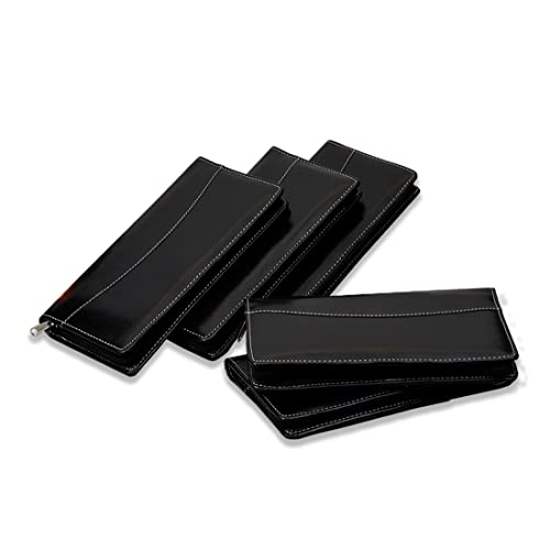 COI Black Combo Set of 5 Expandable Chequebook Holder | Car Document Organizer | Cheque File Folder Best Gift for Employee | Employer | Boss | Secretary - Image 1