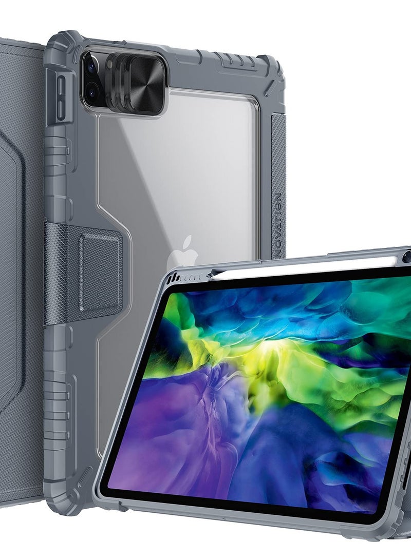Nillkin Nillkin iPad Pro 11 2020/2021 Case with ,  Case for iPad Magic Trackpad, Detachable , Adjustable Portrait/Landscape Stand, Sliding Camera Cover, Pencil Holder,grey - Image 2
