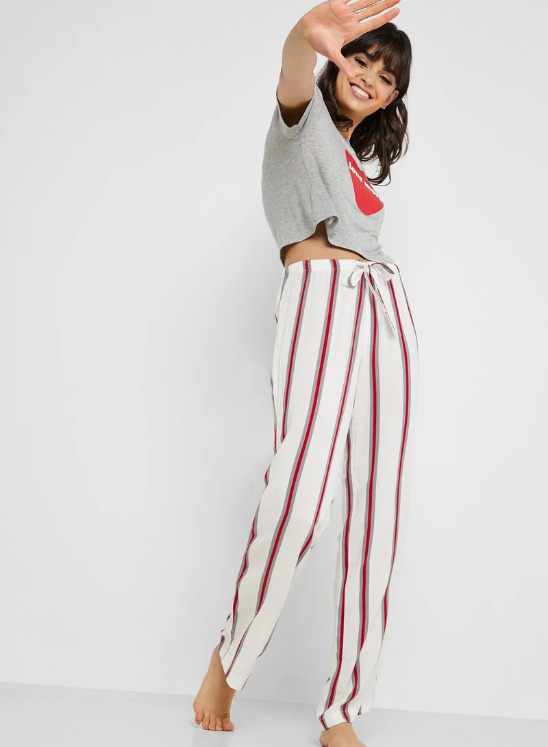 FOREVER 21 Striped Pyjama Pants