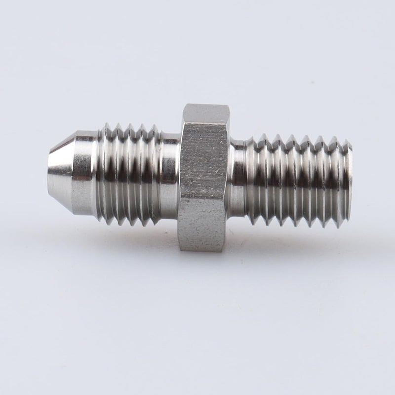 AC PERFORMANCE Male M10 x 1.5 Metric Thread to -4 AN Flare Adapter Stainless Steel - Image 1