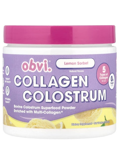 Obvi, Collagen Colostrum, Lemon Sorbet , 3.8 oz (107.5 g)