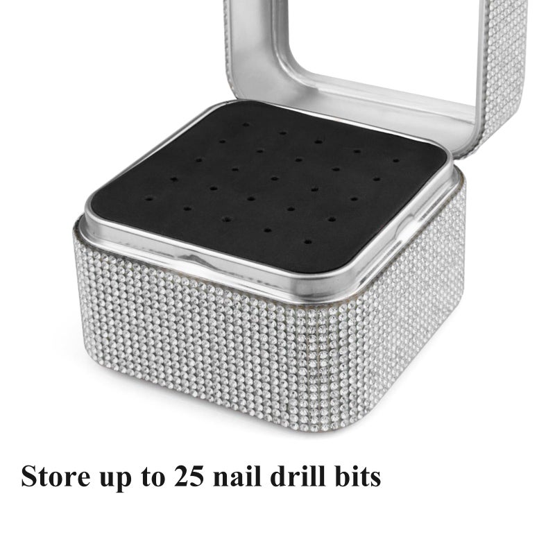 Cellentool Nail Drill Bits Holder Rhinestone Case Box- 25 Holes Dustproof Portable Storage Box Efile Nail Bits Displayer Organizer Container for Manicure Tools - Image 3