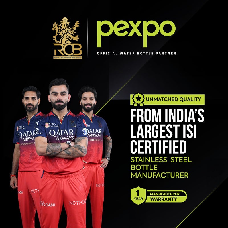 PEXPO زجاجة ماء سعة 800 مل من أكوا سيب مصنوعة من الفولاذ المقاوم للصدأ ومعتمدة من ISI - زجاجة ثلاجة ذات جدار واحد - مقبض سهل الحمل - للاستخدام في المنزل، المكتب، الصالة الرياضية، المدرسة، والتخييم - أسود كينجht - Image 2