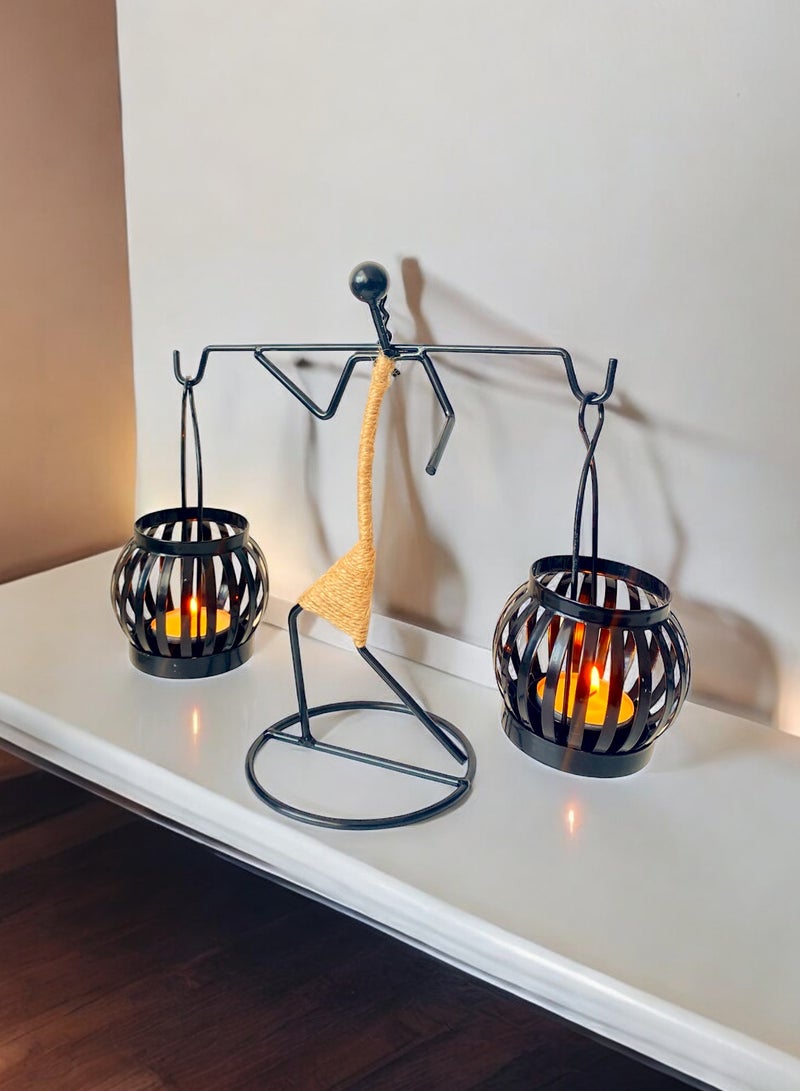 OLUDENIZ Candle Holder Iron Elegance: Retro   – A Powerful Statement in Creative Home Decor, a Nice Gift, Accessory, and Candle Holder for Ramadan  - Image 1