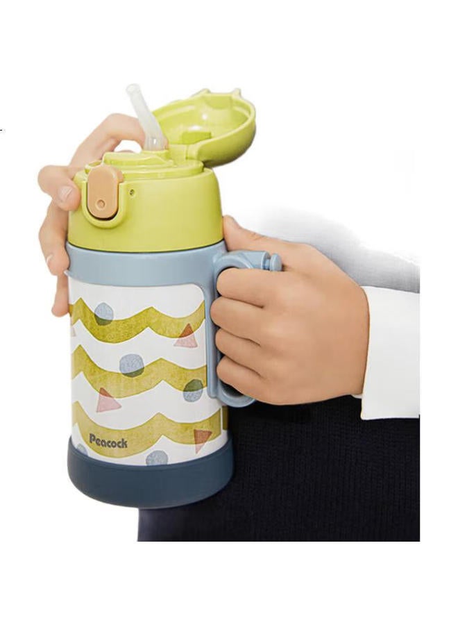 Peacock Children'S Insulated Cup, School Cup For Primary And Kindergarten Students, 316 Stainless Steel Portable Water Bottle With Straw - Image 2