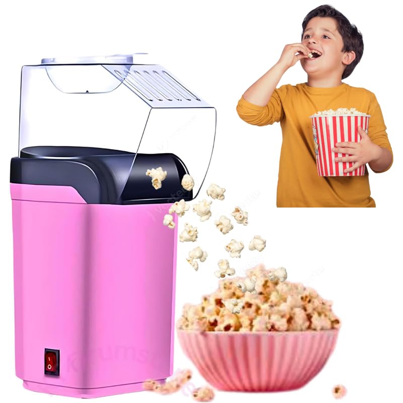 Drumstone Drumstone January Special Years Warranty Pink PM1200 Popcorn Maker Stylish Efficient Popcorn Machine for Quick Fresh Popcorn at Home Movie Nights Best Gift for Family Snack Lovers - Image 1