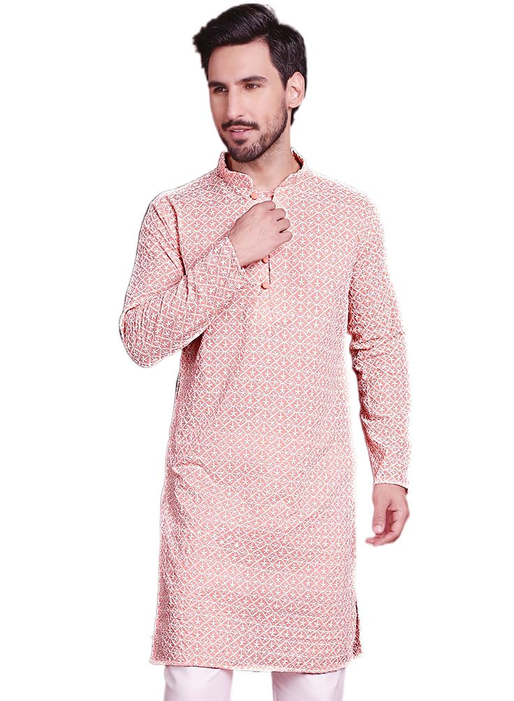 jompers قميص جومبرز تشيكانكاري المطرز من القطن للرجال - بأكمام كاملة، بطول الركبة - Image 1