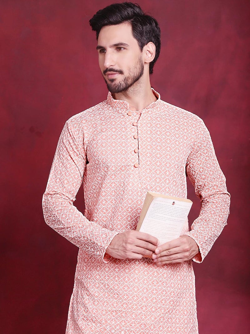 jompers قميص جومبرز تشيكانكاري المطرز من القطن للرجال - بأكمام كاملة، بطول الركبة - Image 5