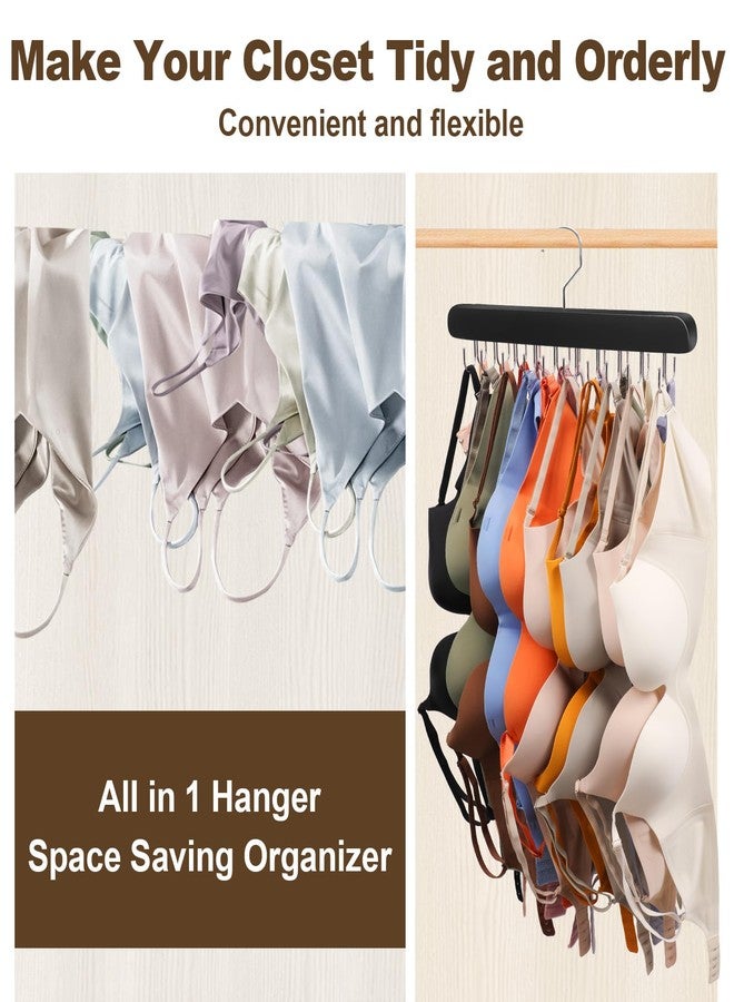 Xtujcya 2 Pack Tank Top Hanger, 40 Hooks Large Capacity Bra Hanger, Bra Hangers for Closet Organizers & Storage, Bra Organizer Closet, Tank Top Hangers Space Saving for Sports Bras, Tank Top (Black, 2 Pack) - Image 4