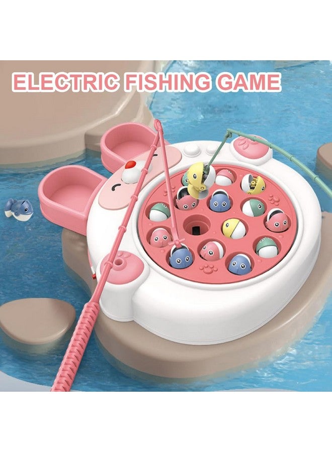 VGRASSP Rabbit Face Rotating Fish Pond Musical Fishing Game Toy Set for Kids with 2 Fishing Poles, 15 Colorful Fishes - Safe and Durable Gift - Color and Design As Per Stock - Image 4