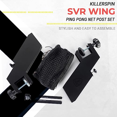 Killerspin Premium SVR Table Tennis Net and Post Set Portable and Easy Setup 65 Size Ping Pong Screw On Clamp Net Cotton BlackBlack - Image 3
