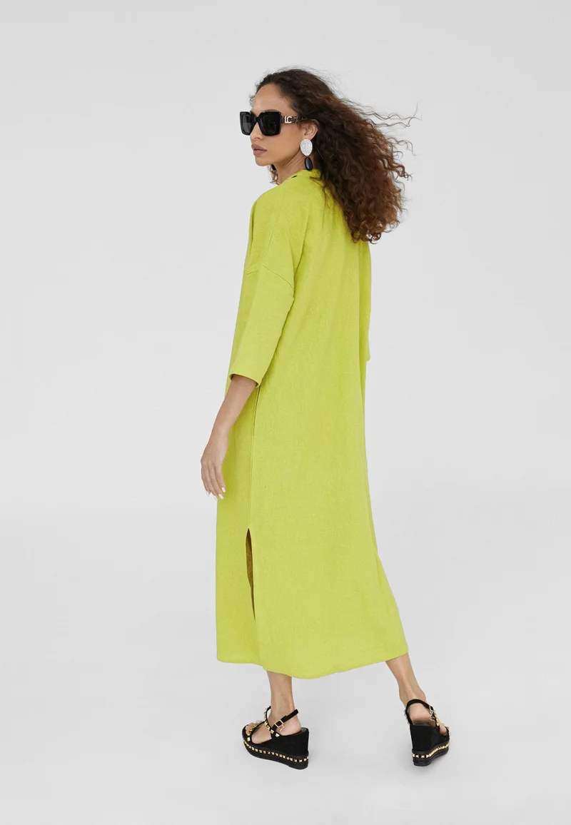 Lola Casademunt Lime Linen Dress