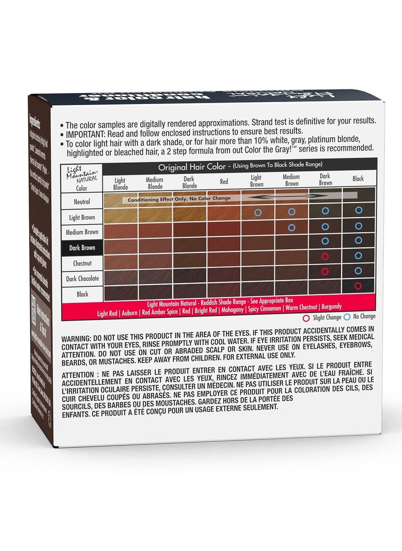 Light Mountain Light Mountain Henna Hair Color & Conditioner - Dark Brown Hair Dye for Men/Women, Organic Henna Leaf Powder and Botanicals, Chemical-Free, Semi-Permanent Hair Color, 4 Oz  - Image 4
