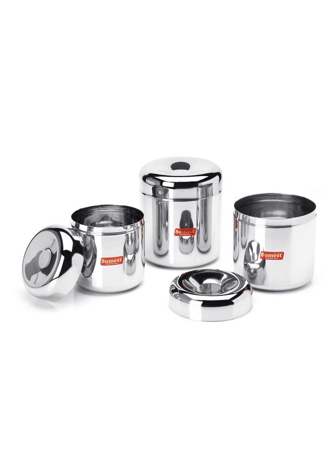 Sumeet Stainless Steel Vertical Utility Canisters/Ubha Dabba/Storage Containers Set Of 3Pc (950Ml,1150Ml,1600Ml), Black - Image 2