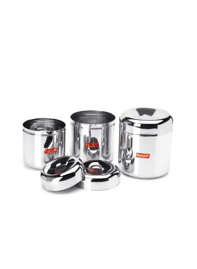 Sumeet Stainless Steel Vertical Utility Canisters/Ubha Dabba/Storage Containers Set Of 3Pc (950Ml,1150Ml,1600Ml), Black - Image 5
