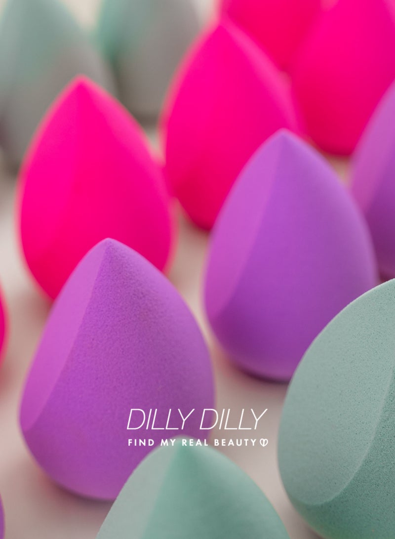 DILLYDILLY Silky Softness Makeup Pink Sponge and Mini Puff Set - Image 5