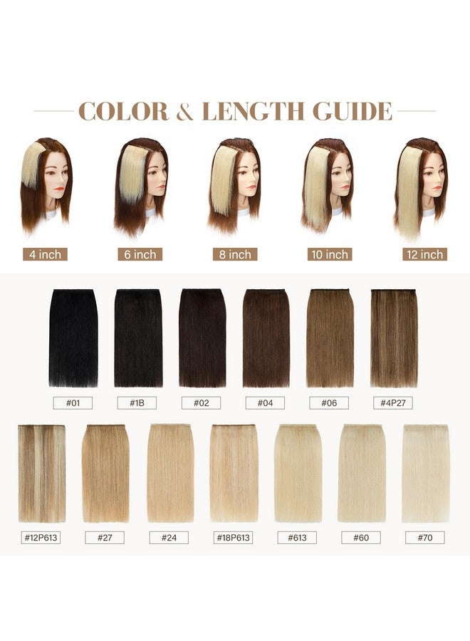 S-noilite Short Hair Extensions Clip in Human Hair 1PCS 2 Clips Clip in Hairpieces Remy Hair For Women with Short Hair Adding Hair Volume 10g 6Inch-Dark Brown - Image 5