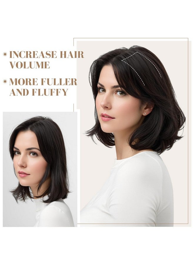 S-noilite Short Hair Extensions Clip in Human Hair 1PCS 2 Clips Clip in Hairpieces Remy Hair For Women with Short Hair Adding Hair Volume 10g 6Inch-Dark Brown - Image 3