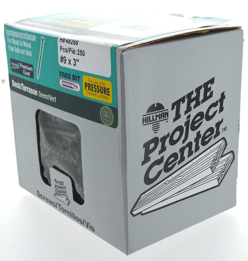 Hillman 48268 Exterior-Coated Square Drive Green Deck Screws ("9 x 3") - 250 Pieces - Image 3