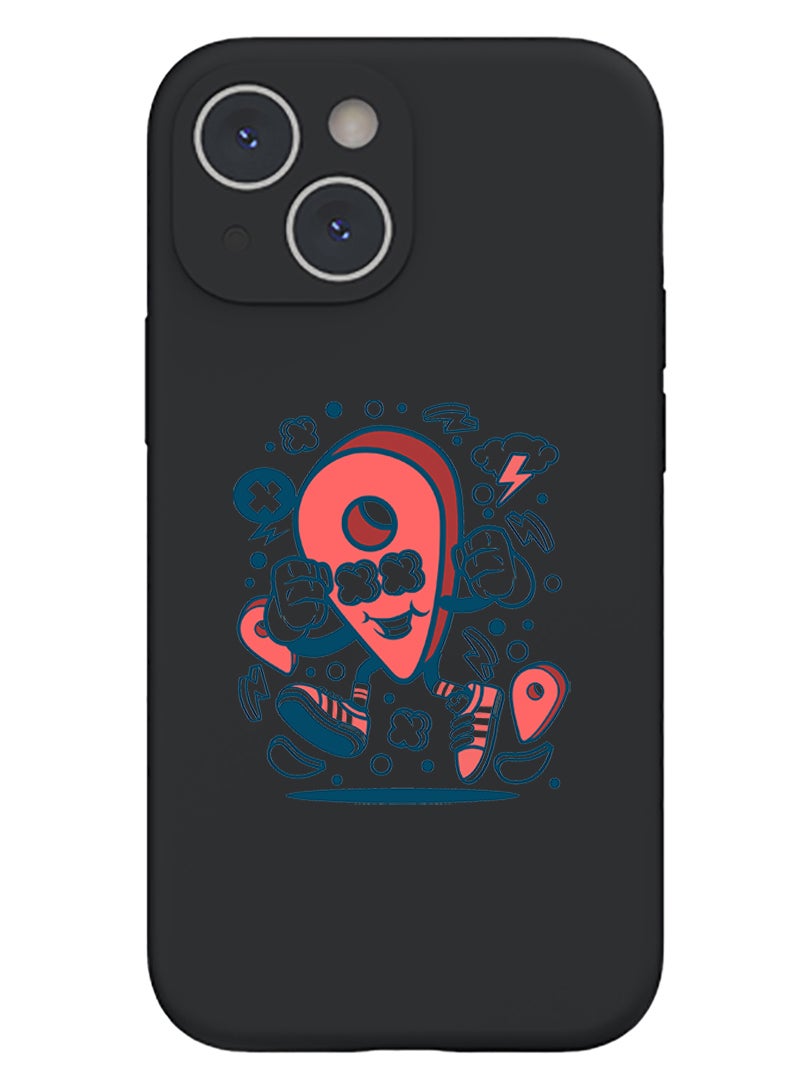 Theodor Protective Slim Fit Case Liquid Silicone Cover with Full Body Protection Anti-Scratch Shockproof Case For iPhone 14 Black  - man copy - Image 1