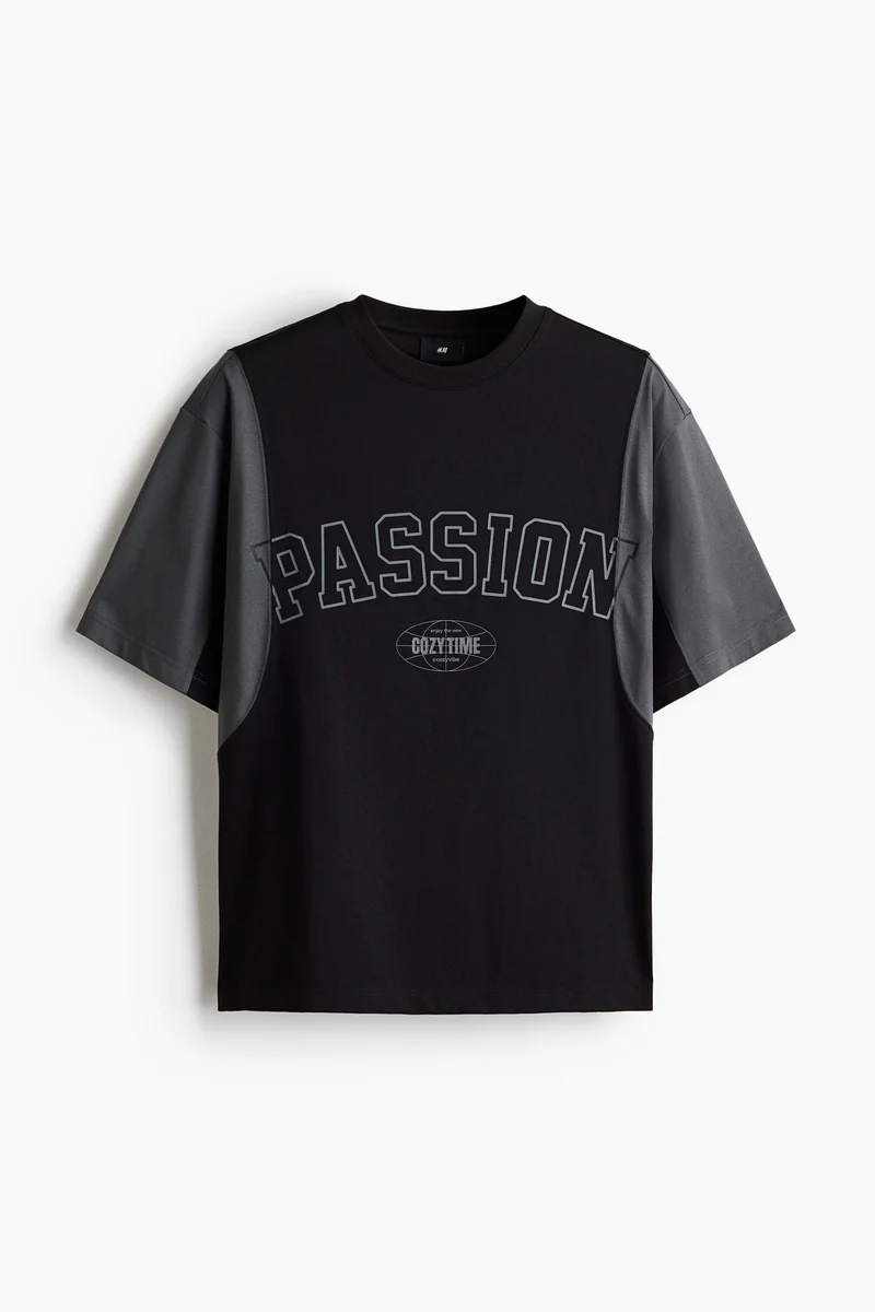 H&M  Loose Fit Printed T-shirt for Men | Best Price UAE