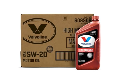 Valvoline High Mileage with MaxLife Technology 5W-20 Synthetic Blend Motor Oil 1 Quart (Pack of 6) - Image 1