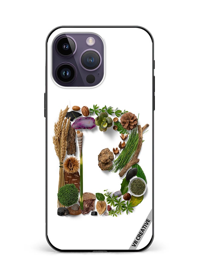 Protective Case Cover For Apple iPhone 16 Pro Max Alphabet B Design Multicolour