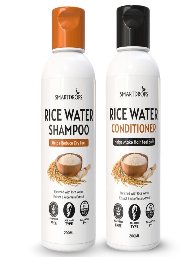 Smartdrops Rice Water Shampoo and Conditioner Combo | Shampoo and Conditioner Duo for Strong, Shiny Hair | Rice Water Combo With Aloe Vera Extract | Daily Hair Care Set | For Men And Women - Image 1