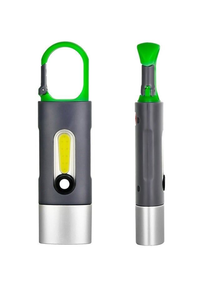 LED Tactical Flashlight, USB Rechargeable High Lumens Super Bright 4 Modes Waterproof Flashlight, Multi Function Emergency Keychain Flashlight (Green) - Image 5