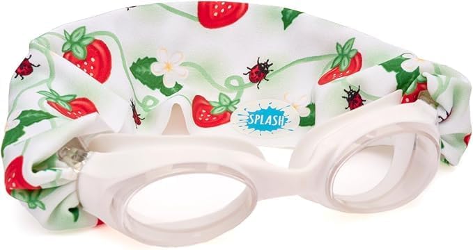 Splash Place نظارات السباحة من سبلاش بليس بحزام قماشي - للبالغين والأطفال - ألوان وردية وبنفسجية - Image 1