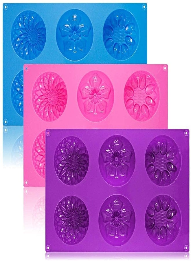 Xpandio Silicone Cupcake Baking Muffin Mould Silicone 6 Cavity Mixed Flower Cupcake Baking Muffin Candle Soap Mould- Multicolor - Image 2