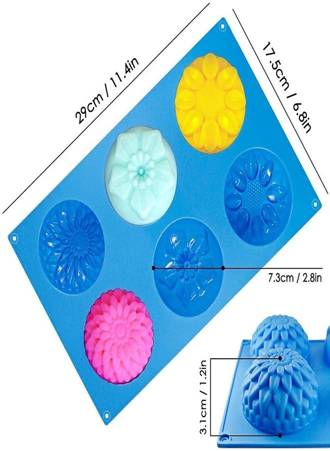 Xpandio Silicone Cupcake Baking Muffin Mould Silicone 6 Cavity Mixed Flower Cupcake Baking Muffin Candle Soap Mould- Multicolor - Image 4