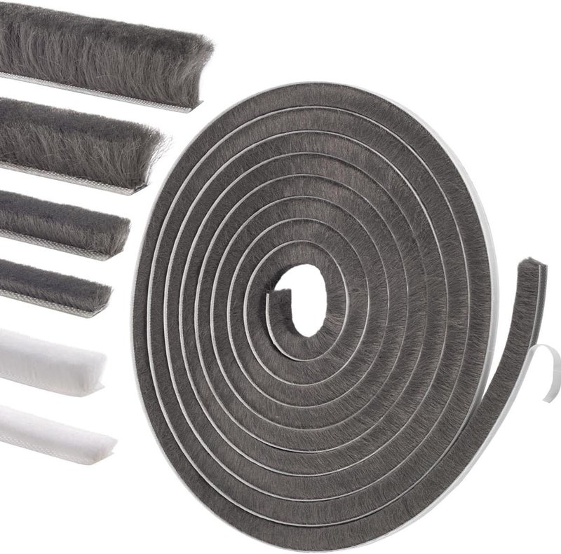 YOCCEK Self-Adhesive Weather Stripping Seal for Doors & Windows – Soundproof Insulation Gap Filler for Sliding, Exterior, Front, and Jamb Frames – 0.6" x 0.35" x 16.5 ft, Gray - Image 1