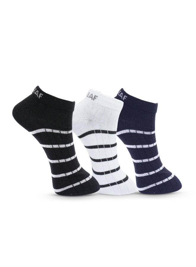 White Leaf Mens Breathable Cotton Low Cut Ankle Socks - 3 Pairs, Moisture Wicking, Active Stretch, Low Cut Breathable - Image 1