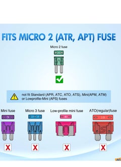 KASTWAVE Automotive Replacement Fuses, 105PCS Micro2 Fuse ATR APT Car Blade Fuses Assortment Kit 5A 7.5A 10A 15A 20A 25A 30A Automotive Fuse with Fuse Puller for Cars Trucks SUVs RVs  - Image 3