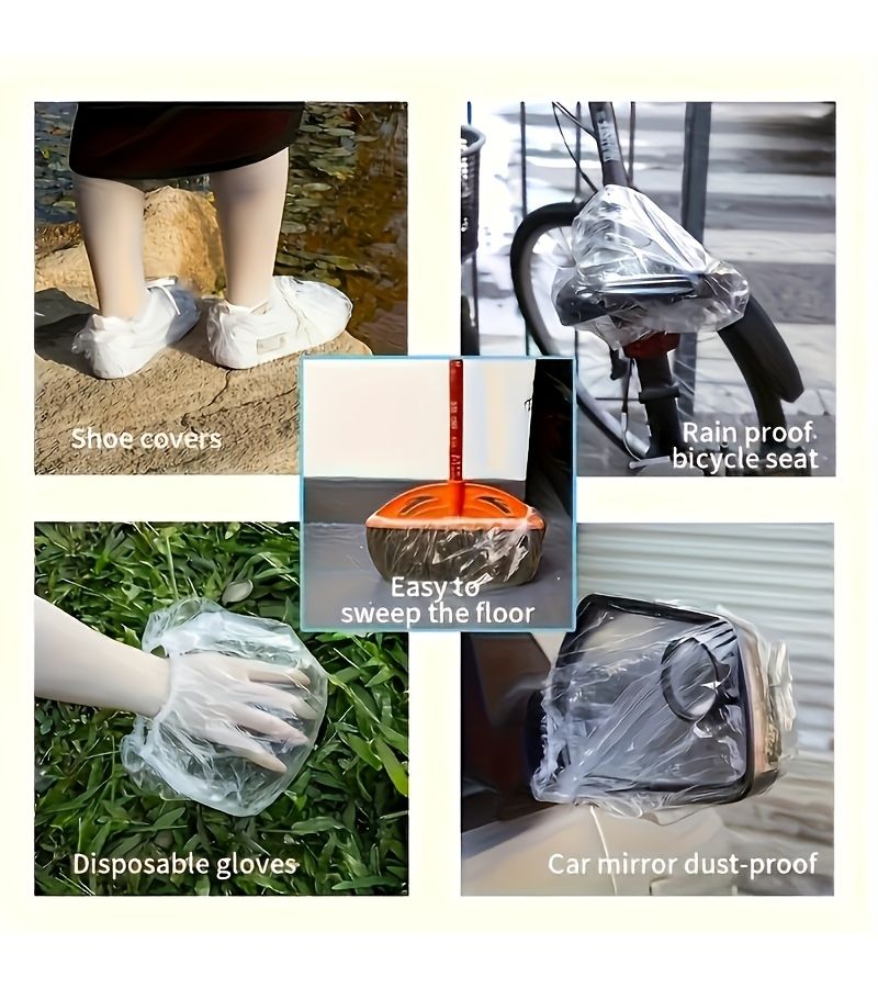 99pcs Transparent PVC Disposable Shoe Covers Thickened Plastic Anti Slip Snug Fit Anti Stain Anti Scratch Sanitary Protection For Home Hospital Laboratory Factory Workshop - Image 3